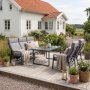 1 Loungesett i aluminium med recliner | Sofa | 2 stoler | Bord | Apelviken