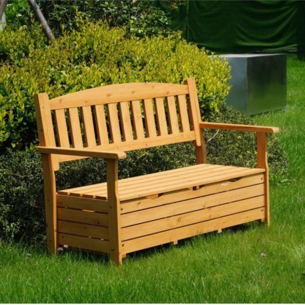 Hagebenk i tre med oppbevaring | Benk med oppbevaringsboks | 125 × 59 × 88 cm Hagebenk i tre med oppbevaring | Benk med oppbevaringsboks | 125 × 59 × 88 cm