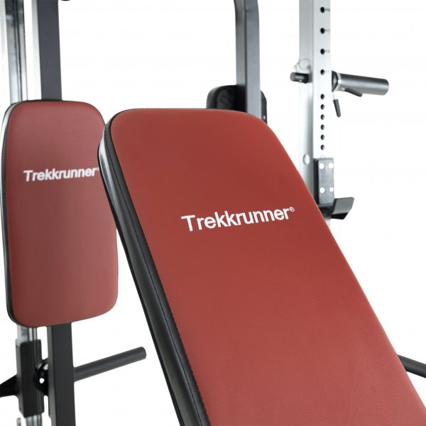 Vektstangstativ med treningsbenk