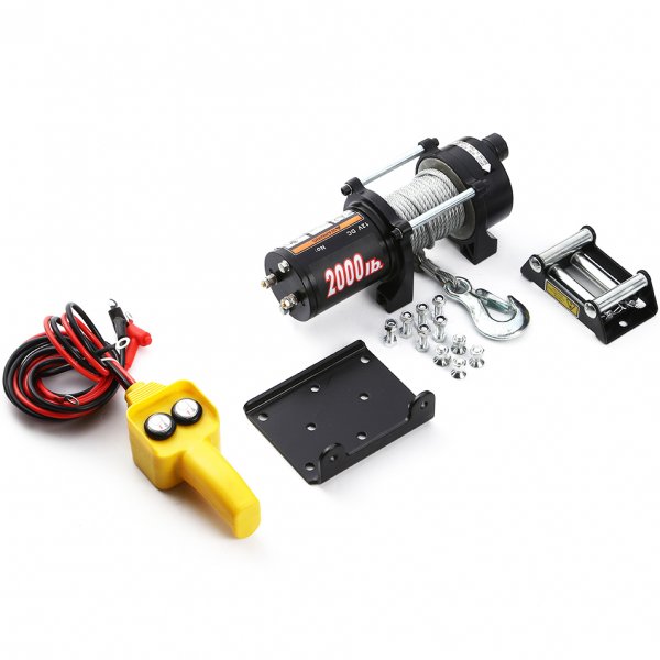 Elektrisk vinsj 12V for ATV, båttrailer, mm | Trekkapasitet 907 kg Elektrisk vinsj 12V for ATV, båttrailer, mm | Trekkapasitet 907 kg