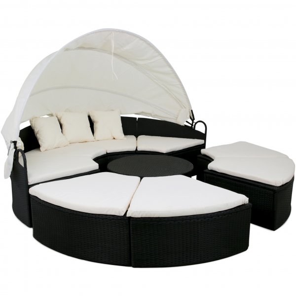 Rund solseng 230 cm | Smart innebygd oppbevaring til puter | Lyfco H�llviken