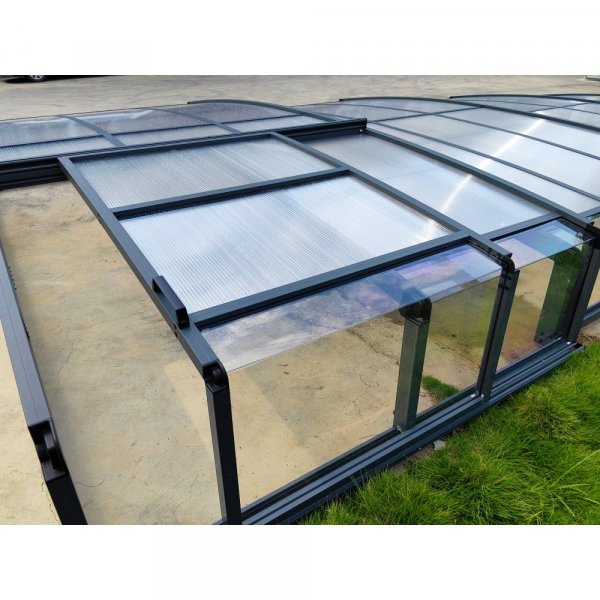 Bassengtak 4x8m | Uten skinner | UV-beskyttelse | Fleksibel d�r