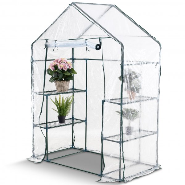 Lite drivhus i plast 1m² | Stålramme med PVC-belegg Lite drivhus i plast 1m² | Stålramme med PVC-belegg