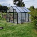 Kundebilde Drivhus 7,2m� | Ekstra h�y dyrkingsh�yde | 6mm kanalplast | Svart
