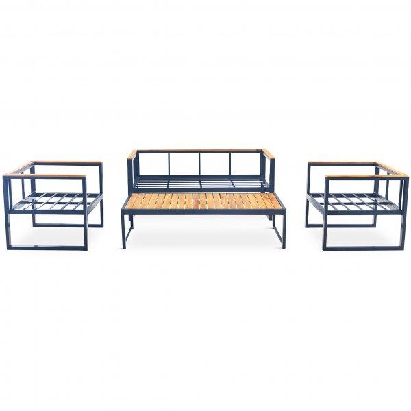 Stilren loungesett i oljet akasie - Dalar