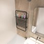 Svart elektrisk h�ndklet�rker med timer og hylle 60 x 90 cm | Stilrent design