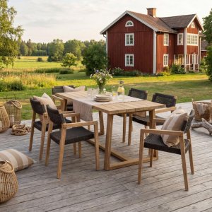 Elegant spisegruppe | Seks sitteplasser | Moderne design og materialer av h�y kvalitet | Alex