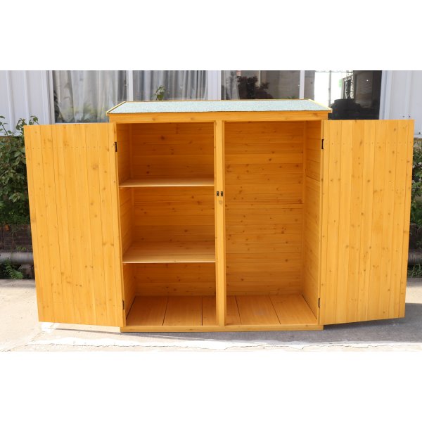 Hageoppbevaringsbod | 149x78x164 cm | Dobbel Dør | Naturlig Trefinish Hageoppbevaringsbod | 149x78x164 cm | Dobbel Dør | Naturlig Trefinish