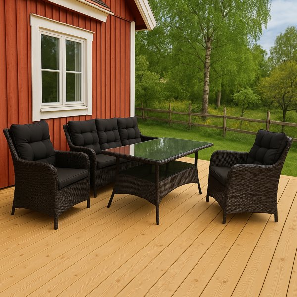 Sofagruppe utembler | Innebygd oppbevaring | Gr kunstrotting | Sanns