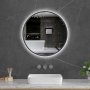 Rund baderomsspeil 60 cm | Svart ram | LED-belysning | Anti-fog og touch-styring Rund baderomsspeil 60 cm | Svart ram | LED-belysning | Anti-fog og touch-styring