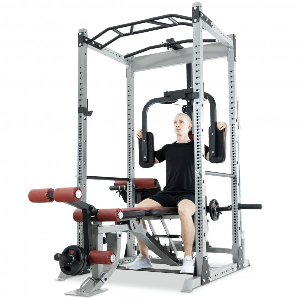 Vektstangstativ med treningsbenk