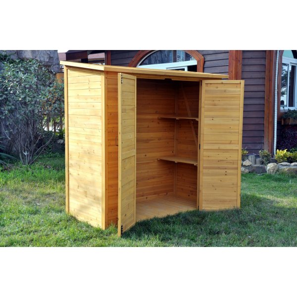 Hageoppbevaringsbod | 190x93x185 cm | Dobbel Dør | Naturlig Trefinish Hageoppbevaringsbod | 190x93x185 cm | Dobbel Dør | Naturlig Trefinish