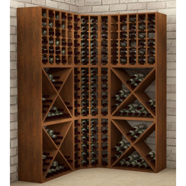 Hj�rne vinhylle i naturlig furu | Vinoppbevaring for 24 flasker | Kompakt og stilren design