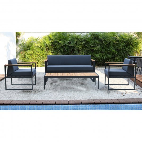 Stilren loungesett i oljet akasie - Dalar