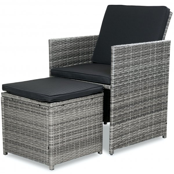 Utendørs spisegruppe | 10 sitteplasser | Grå | Kunstrotting Utendørs spisegruppe | 10 sitteplasser | Grå | Kunstrotting