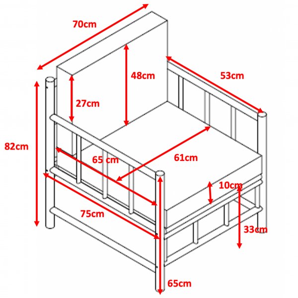 Loungegruppe / sofagruppe i bambus | Puter med avtakbart trekk | Lovn